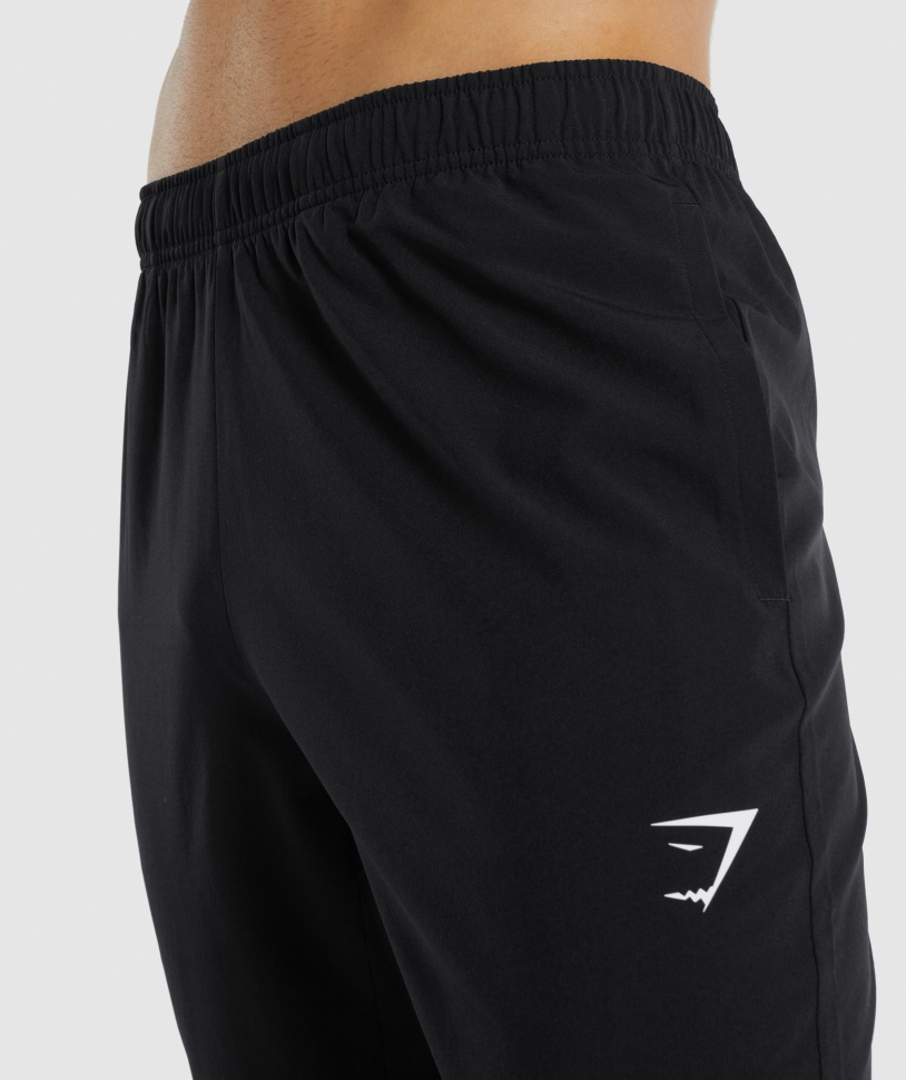 Gymshark άφιξη υφαντά Joggers μαύρο
