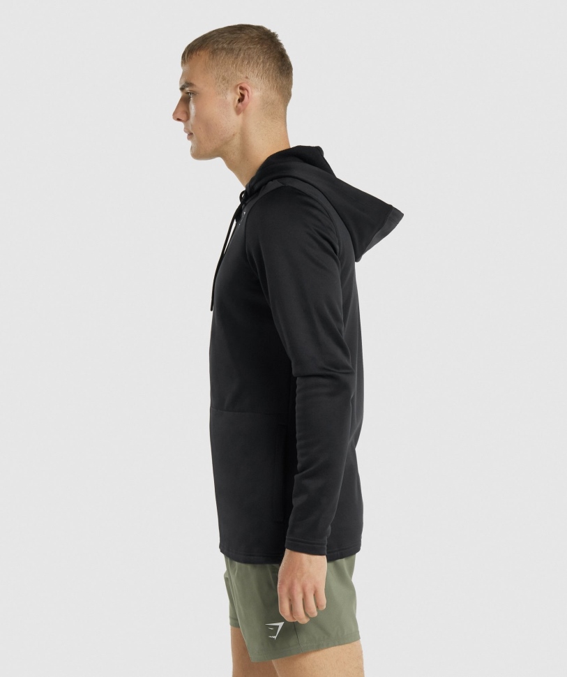 Γυμναστήριο άφιξης με φερμουάρ μέχρι μαύρο Hoodie