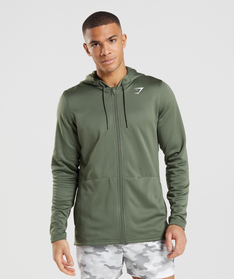 Gymshark άφιξη με φερμουάρ μέχρι Hoodie Core Olive