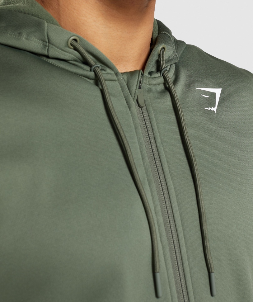 Gymshark άφιξη με φερμουάρ μέχρι Hoodie Core Olive