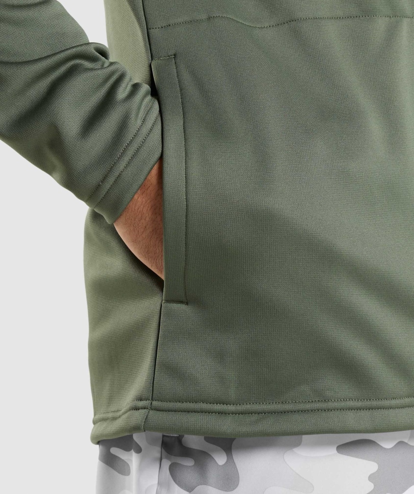 Gymshark άφιξη με φερμουάρ μέχρι Hoodie Core Olive