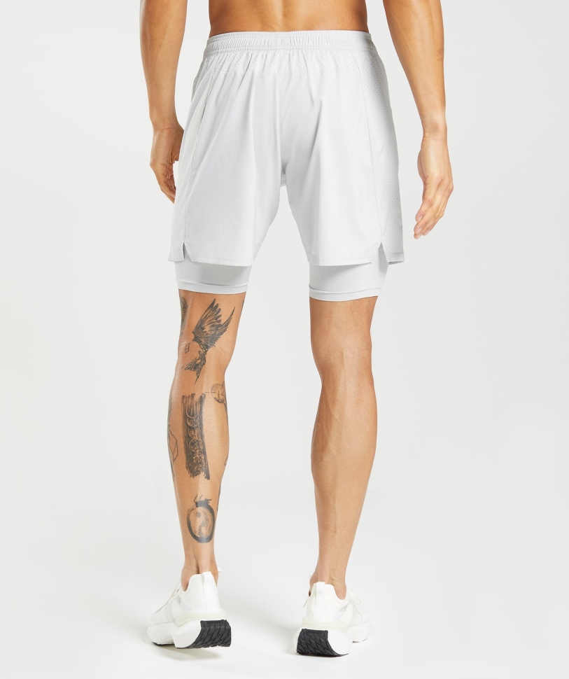 Gymshark Aspect 2 σε 1 κοντό ανοιχτό γκρι