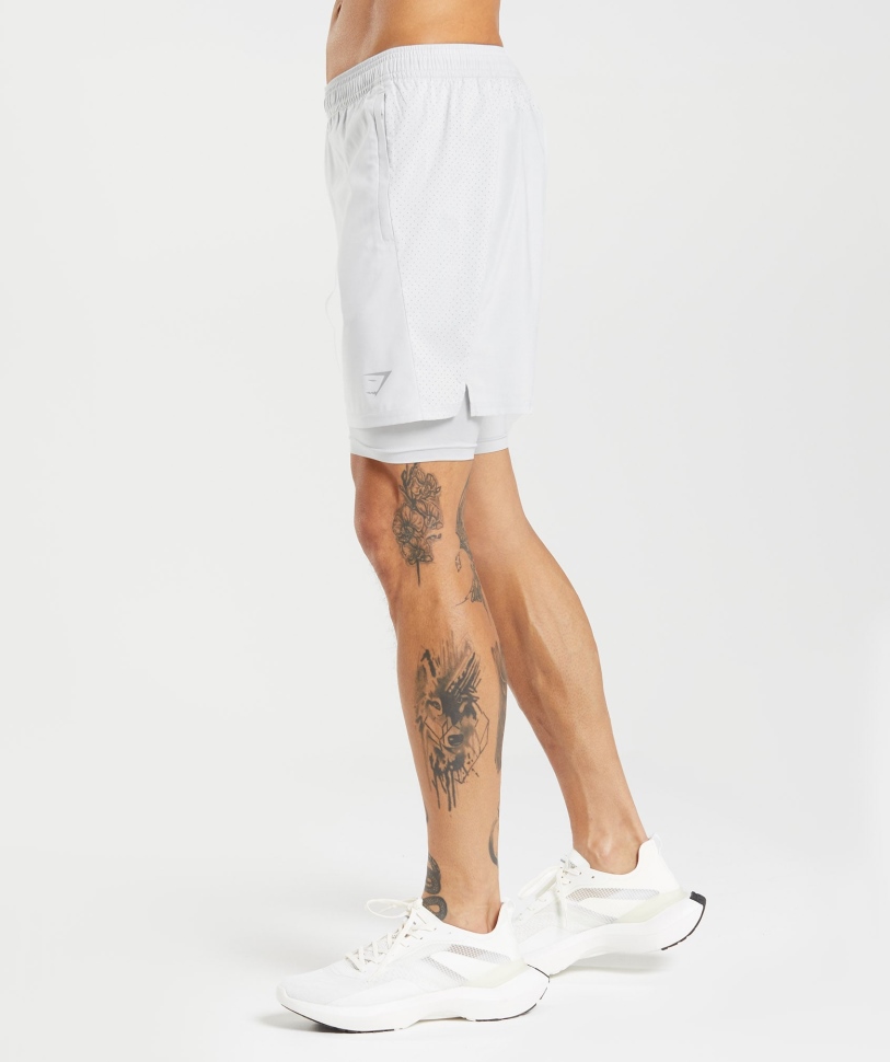 Gymshark Aspect 2 σε 1 κοντό ανοιχτό γκρι