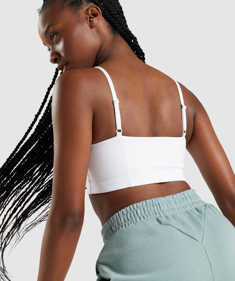 αθλητικό σουτιέν Gymshark Bandeau λευκό