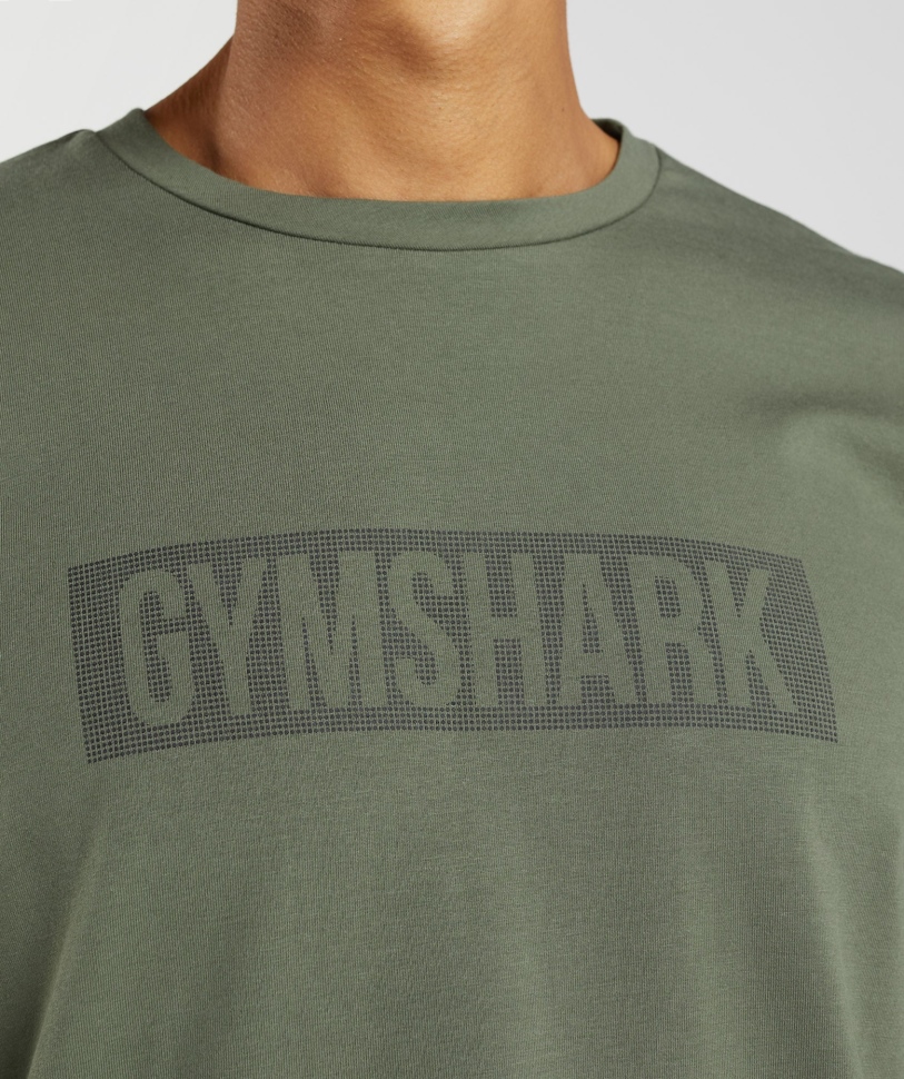μπλοκ Gymshark μακρυμάνικο μπλουζάκι πυρήνα ελιάς