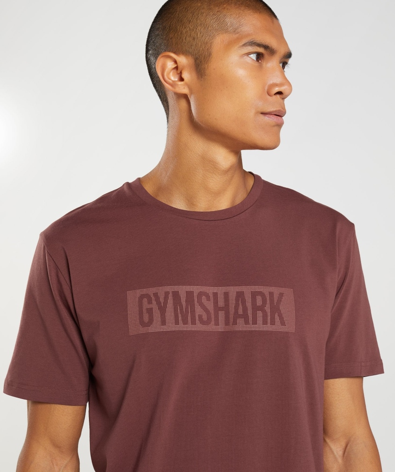 T-shirt Gymshark Block σε καφέ κερασι