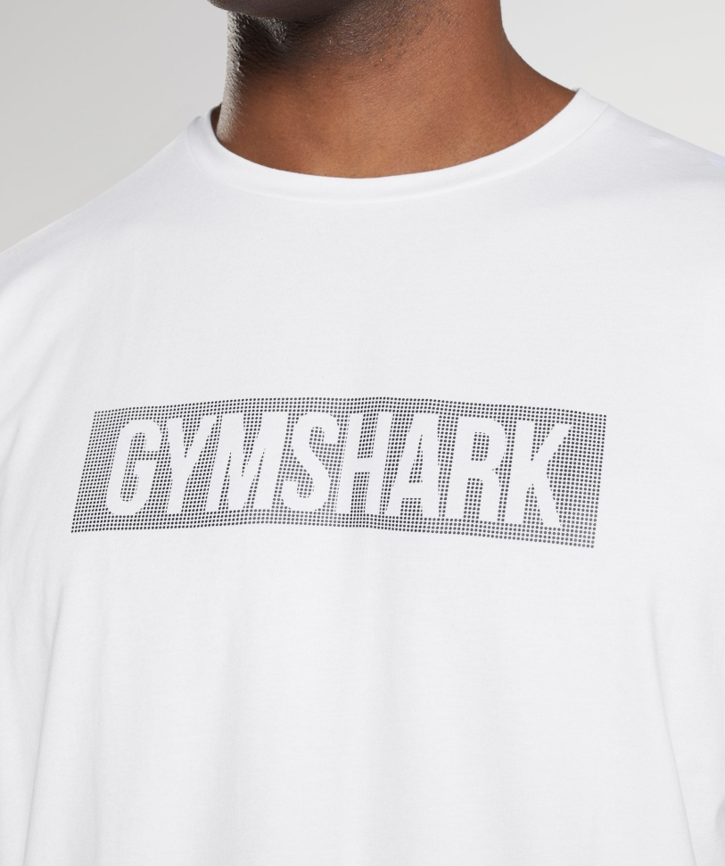 Gymshark μπλοκ μπλουζάκι λευκό