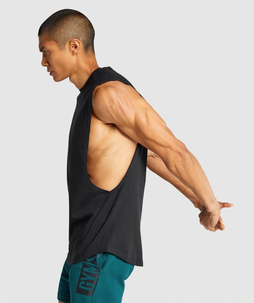 Gymshark Bold Drop Tank Tank μαύρο