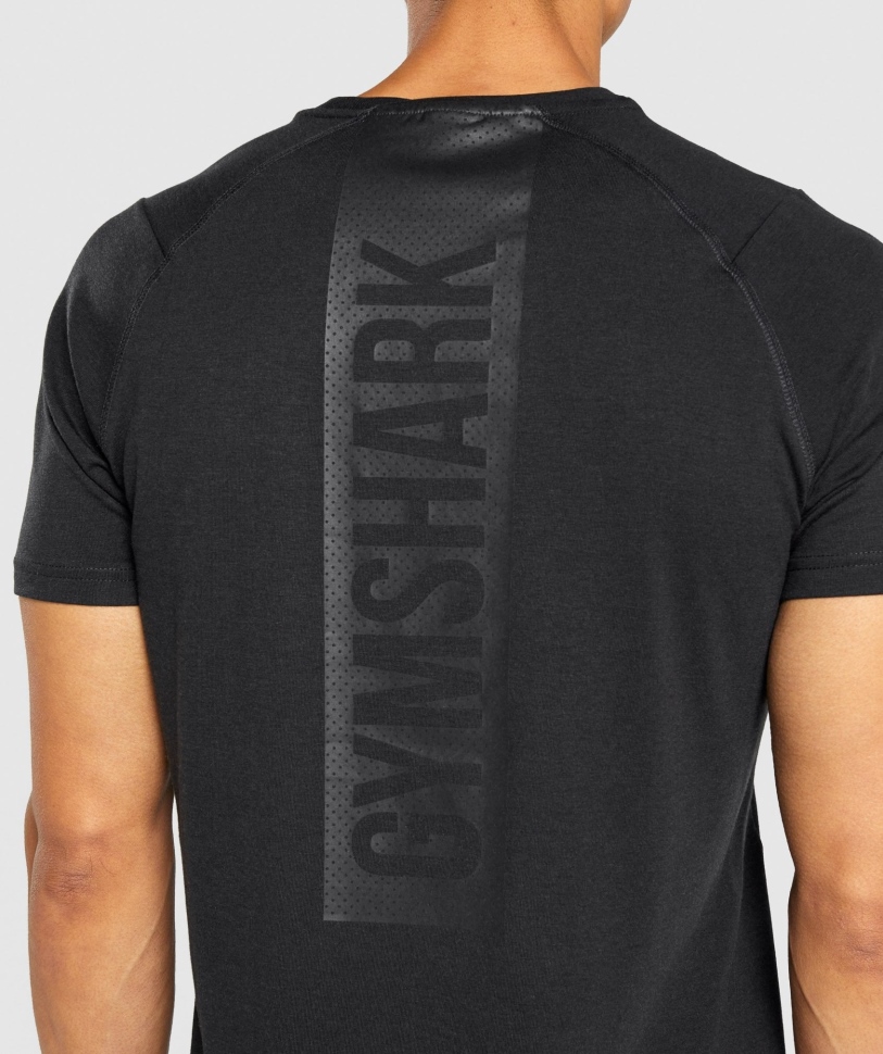 Gymshark τολμηρό ανδρικό μπλουζάκι μαύρο