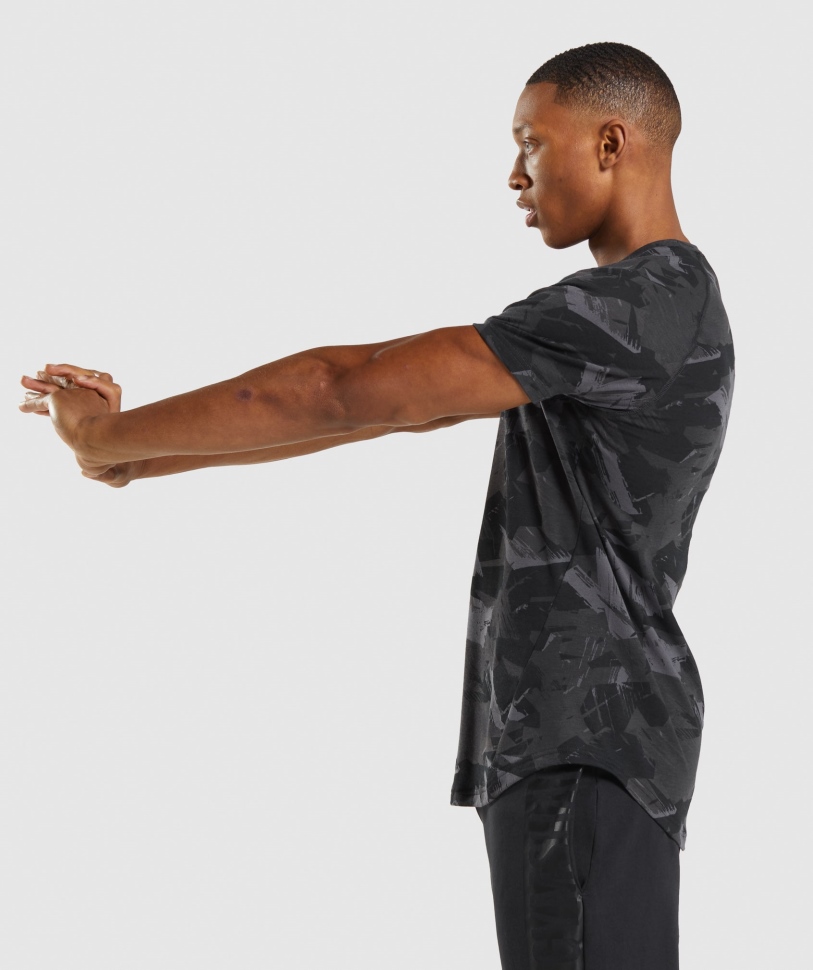 Gymshark τολμηρό ανδρικό μπλουζάκι σε γκρι στάμπα