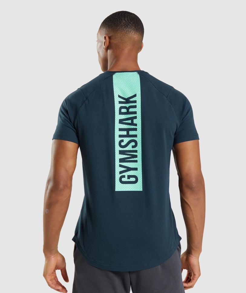 Gymshark τολμηρό T-shirt ανδρικό ναυτικό
