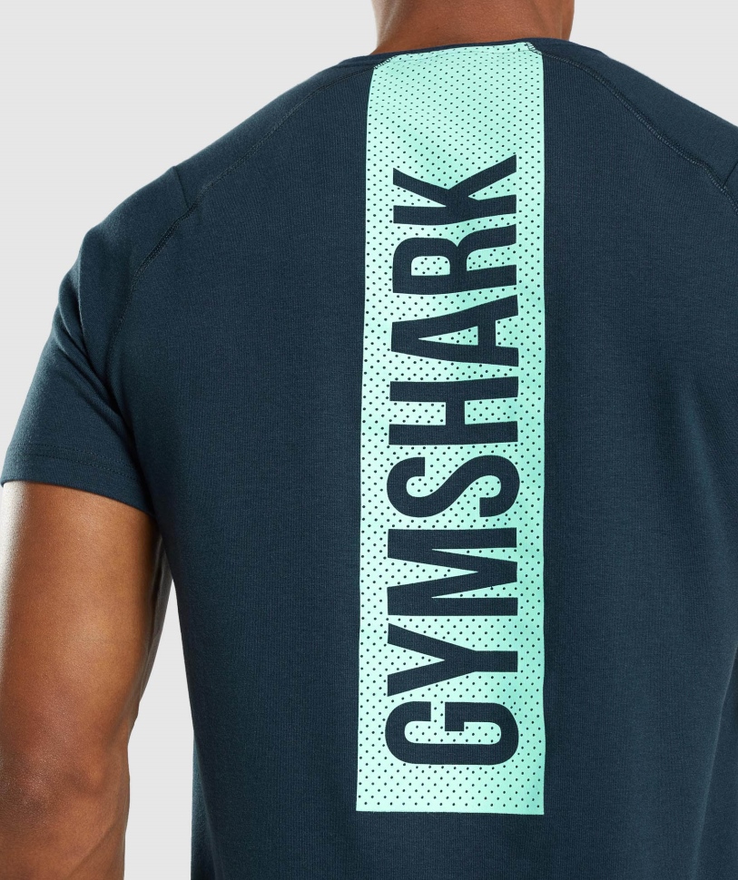 Gymshark τολμηρό T-shirt ανδρικό ναυτικό