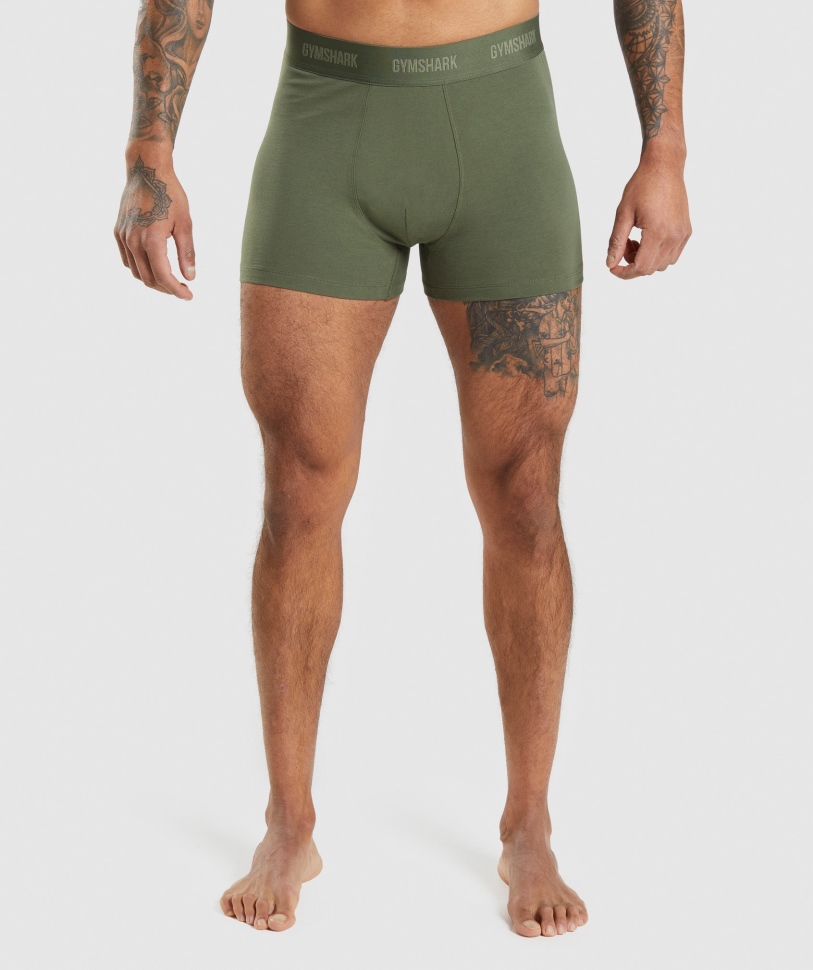 Gymshark Boxers 2pk Core Olive-navy