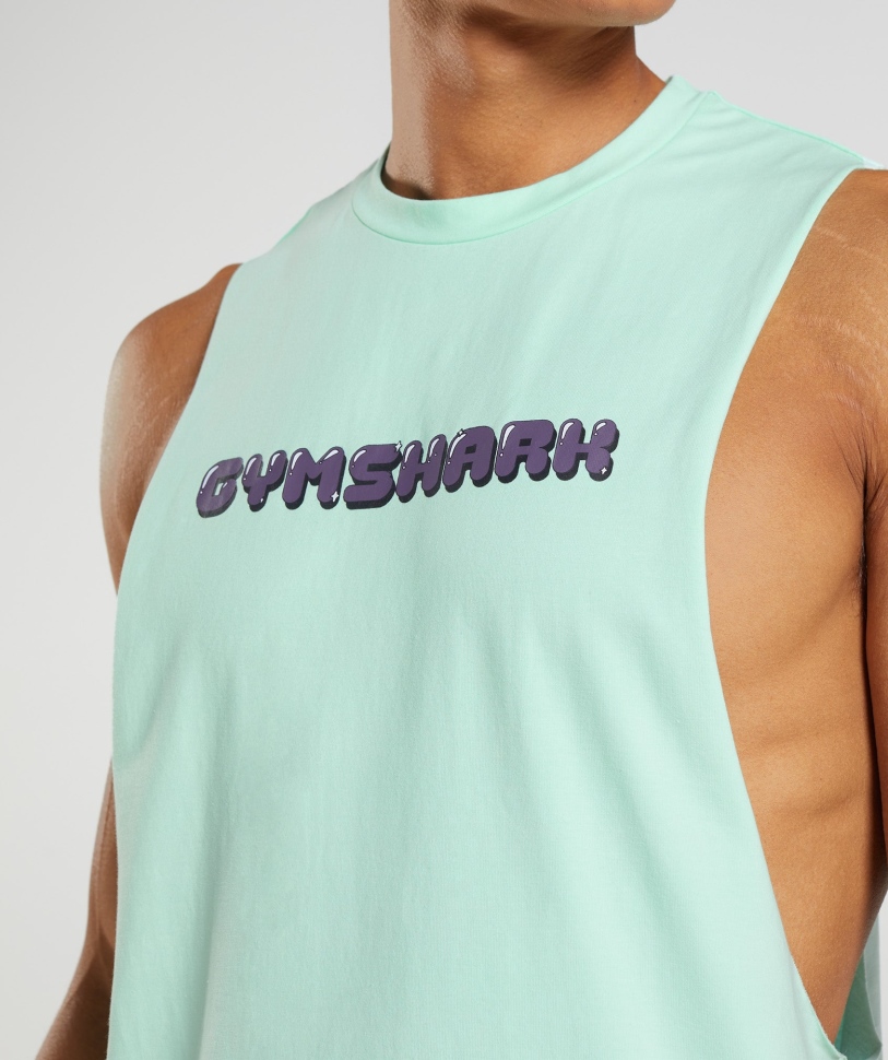 Gymshark Bubble Print Drop βραχίονας δοχείο Turbo μπλε