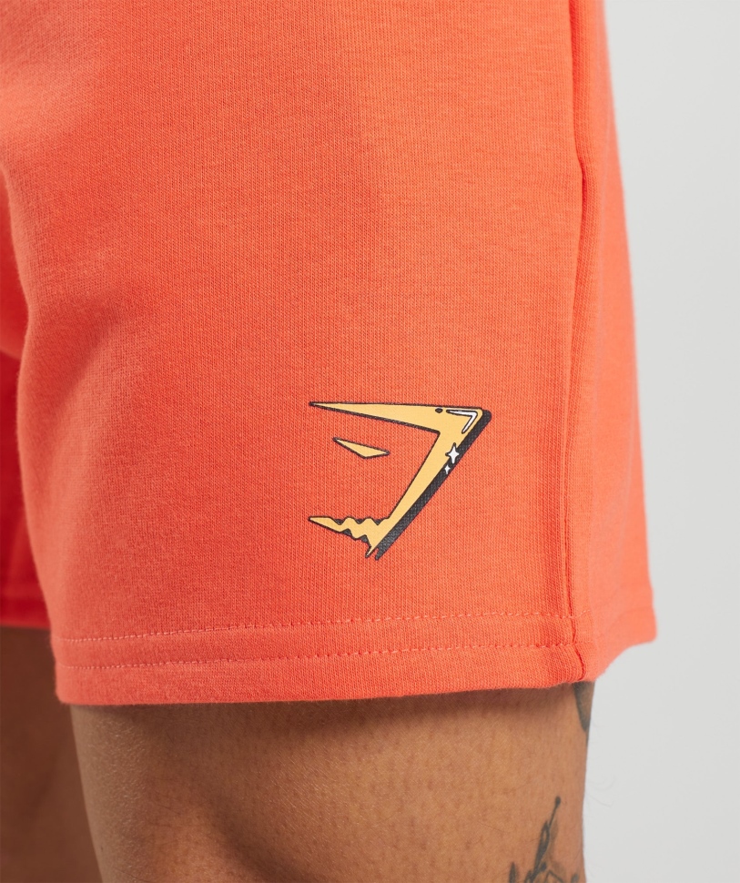 Gymshark σορτς με στάμπα με φυσαλίδες παπάγια πορτοκαλί