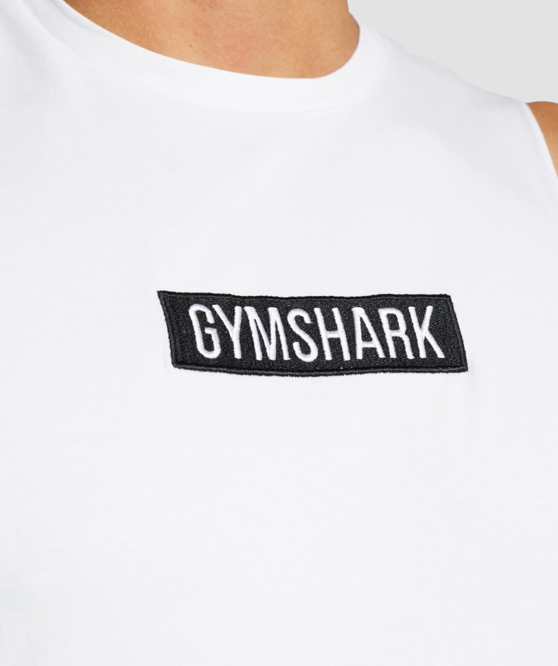 Gymshark κεντρικός βραχίονας πτώσης λευκό