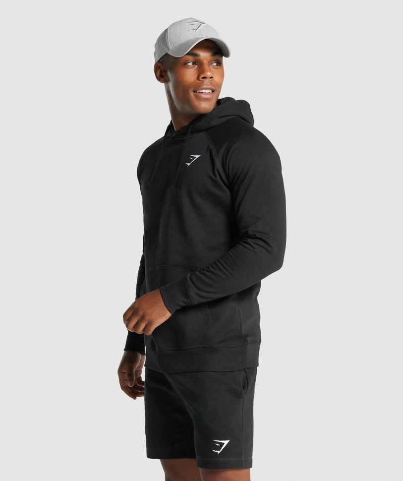 Gymshark Crest Hoodie μαύρο