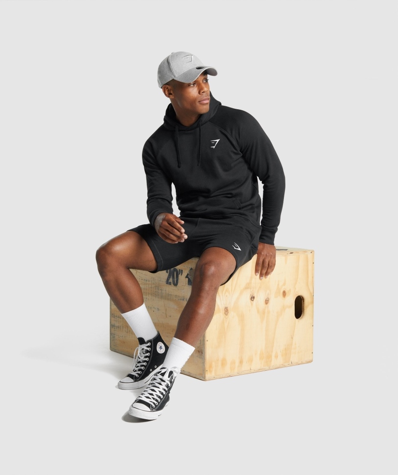 Gymshark Crest Hoodie μαύρο