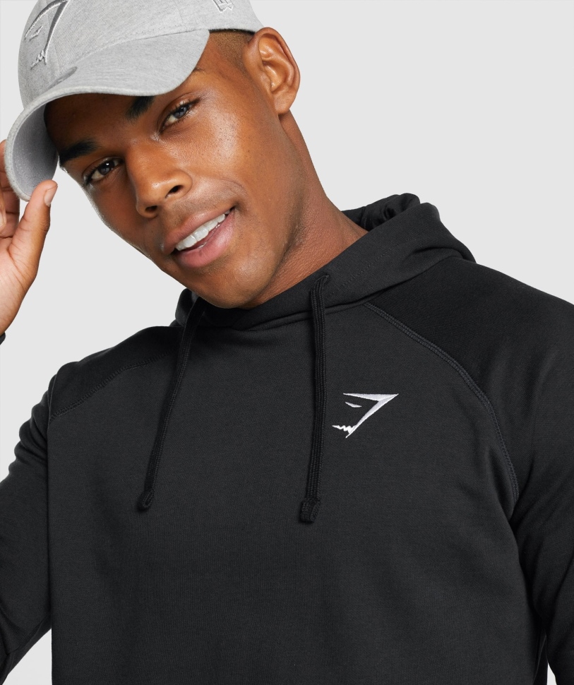 Gymshark Crest Hoodie μαύρο