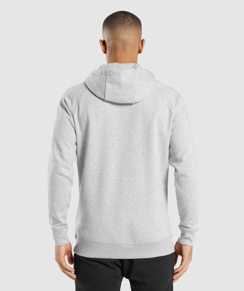 Gymshark Crest Hoodie ανοιχτό γκρι Core Marl