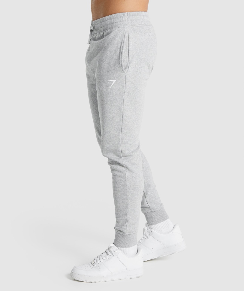 Gymshark Crest Joggers ανοιχτό γκρι πυρήνα Marl