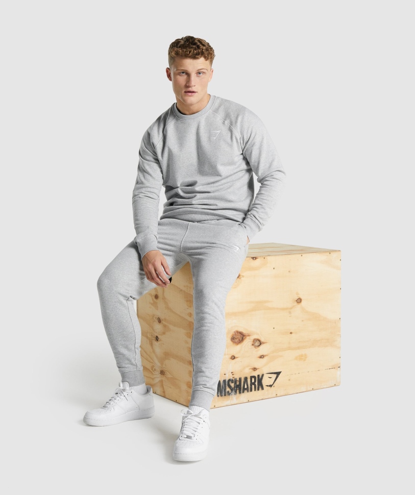 Gymshark Crest Joggers ανοιχτό γκρι πυρήνα Marl