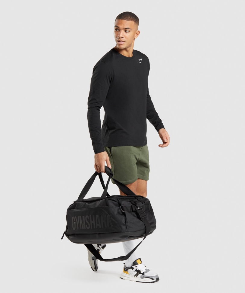 μακρυμάνικο μπλουζάκι Gymshark Crest μαύρο