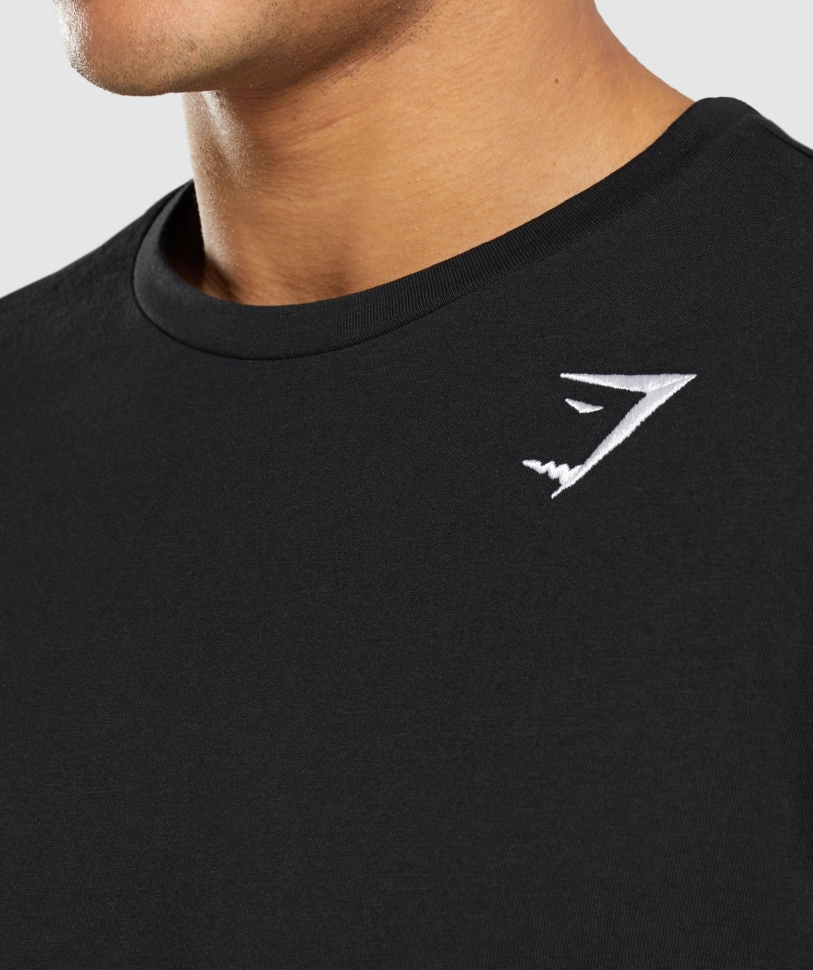 μακρυμάνικο μπλουζάκι Gymshark Crest μαύρο