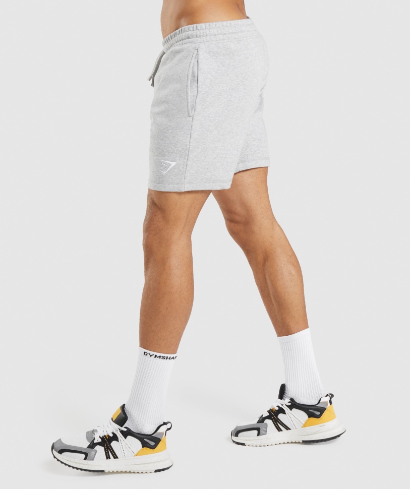 Gymshark Crest σορτς ανοιχτό γκρι Core Marl