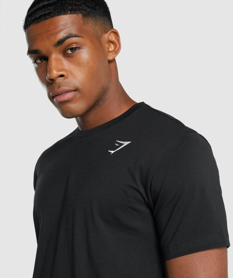 Gymshark Crest T-shirt μαύρο