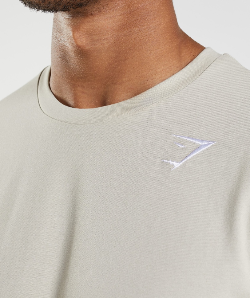 Gymshark Crest T-shirt σε γκρι βότσαλο