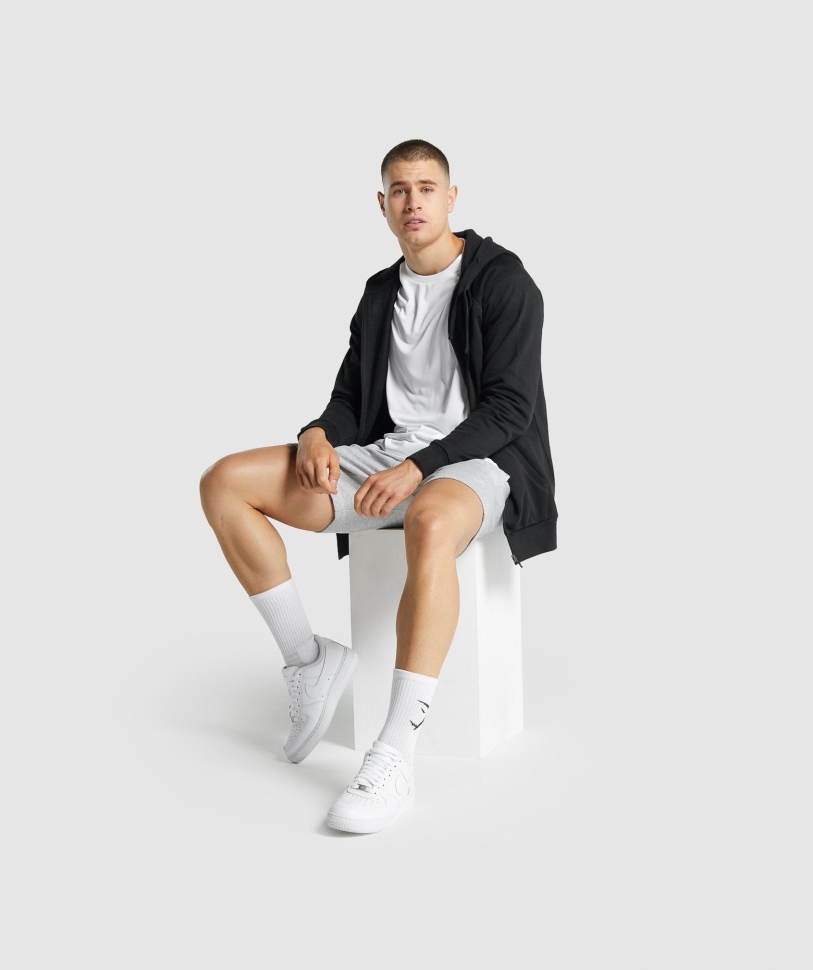 Gymshark λοφίο με φερμουάρ μέχρι Hoodie μαύρο