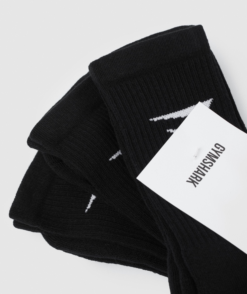 Κάλτσες Gymshark Crew 3pk μαύρες