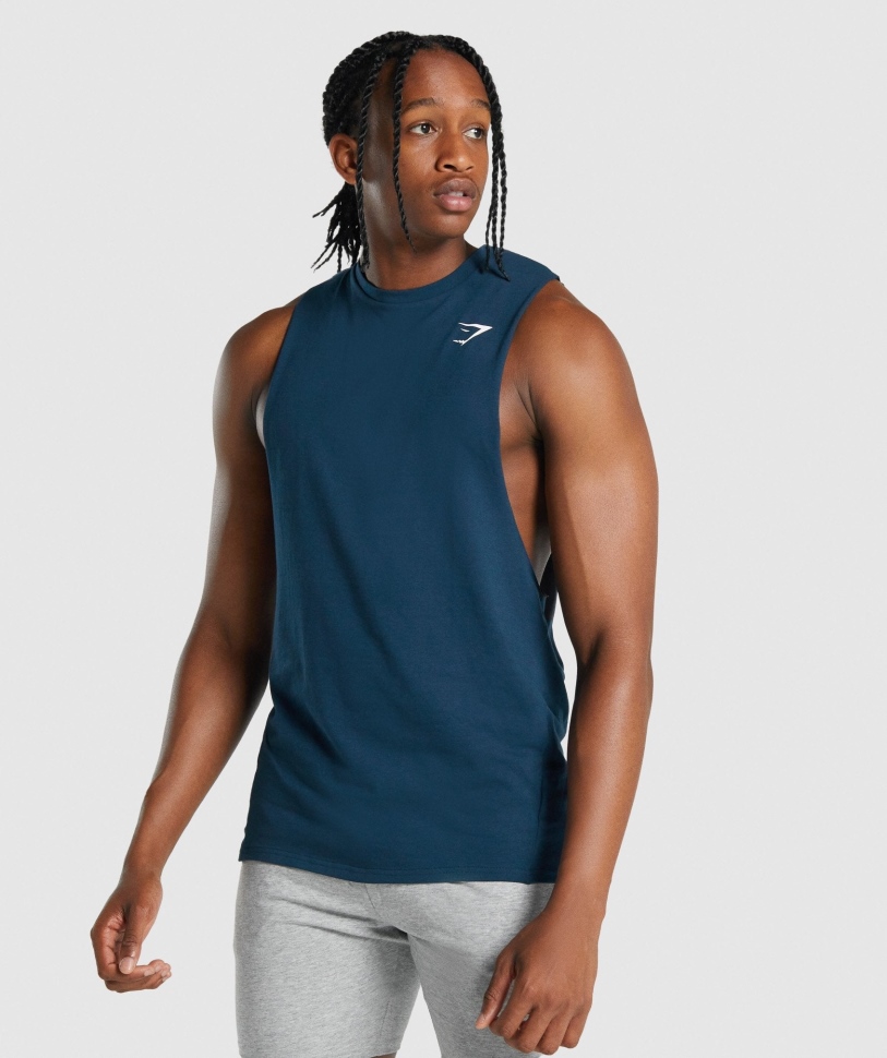 Gymshark Kritik 2.0 Drop Arm Tank Navy