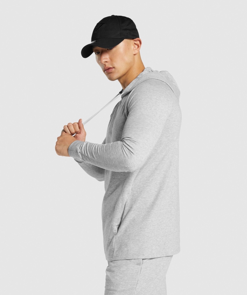 Gymshark Kritik 2.0 Hoodie ανοιχτό γκρι Marl