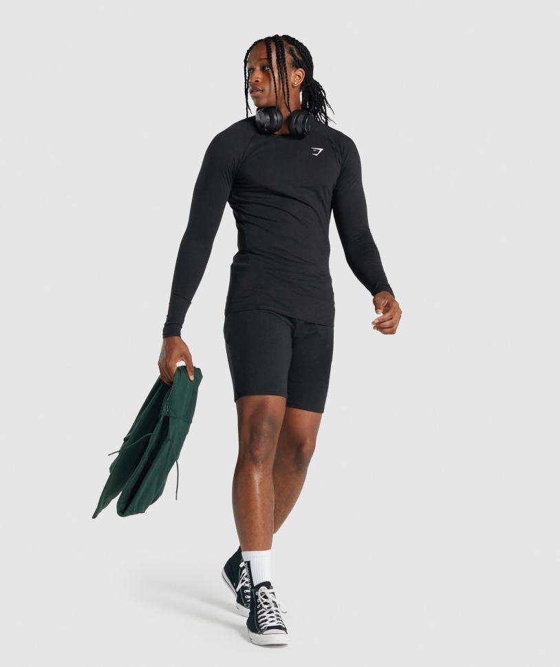 Gymshark Critical 2.0 μακρυμάνικο μπλουζάκι μαύρο