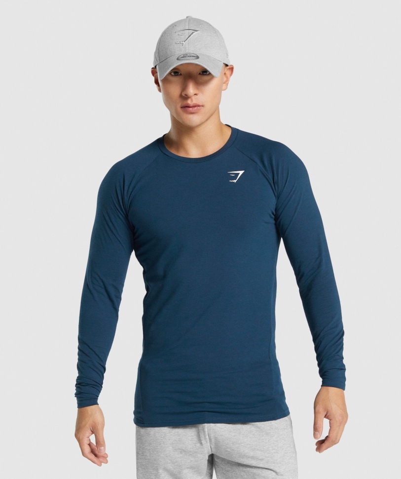 Gymshark Kritik 2.0 μακρυμάνικο T-shirt Navy