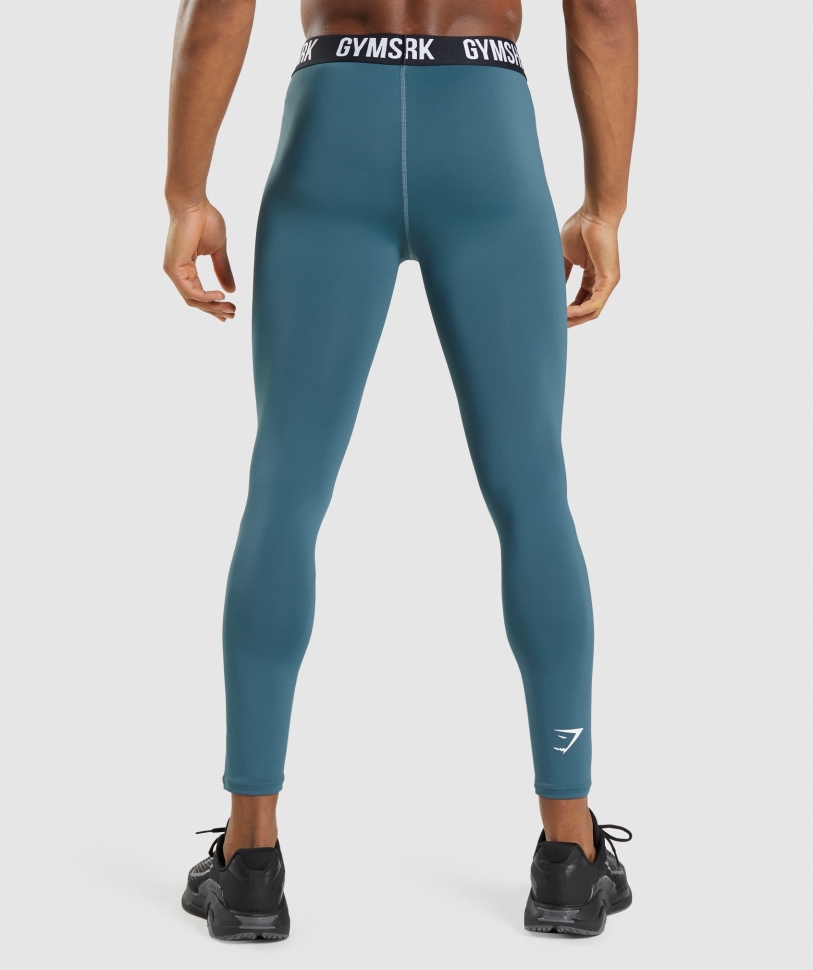 Gymshark στοιχείο Baselayer κολάν τοσκάνης γαλαζοπράσινο