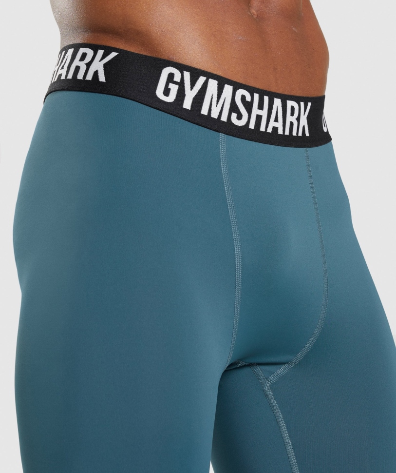 Gymshark στοιχείο Baselayer κολάν τοσκάνης γαλαζοπράσινο