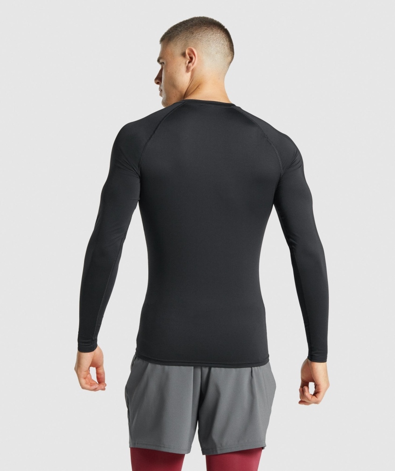 μακρυμάνικο μπλουζάκι Gymshark Element Baselayer μαύρο
