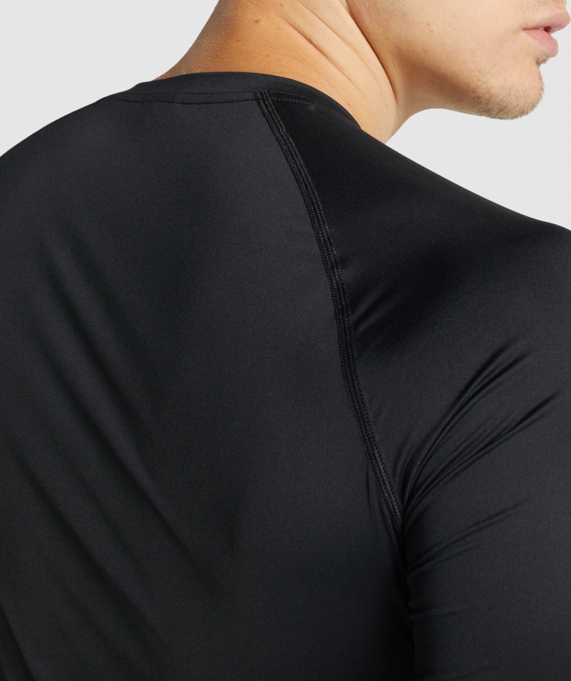 μακρυμάνικο μπλουζάκι Gymshark Element Baselayer μαύρο