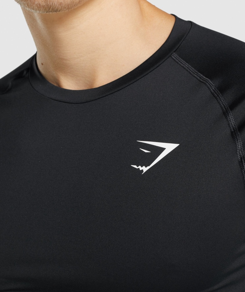 μακρυμάνικο μπλουζάκι Gymshark Element Baselayer μαύρο