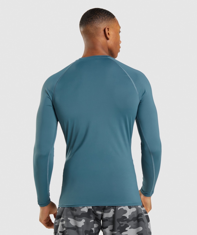 μακρυμάνικο μπλουζάκι Gymshark στοιχείο Baselayer γαλάζιο της Τοσκάνης