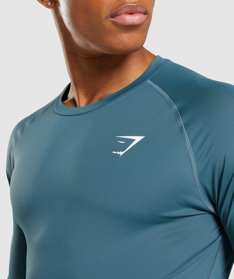 μακρυμάνικο μπλουζάκι Gymshark στοιχείο Baselayer γαλάζιο της Τοσκάνης
