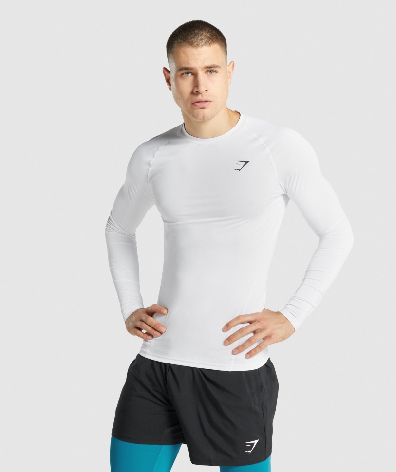 μακρυμάνικο μπλουζάκι Gymshark Element Baselayer λευκό