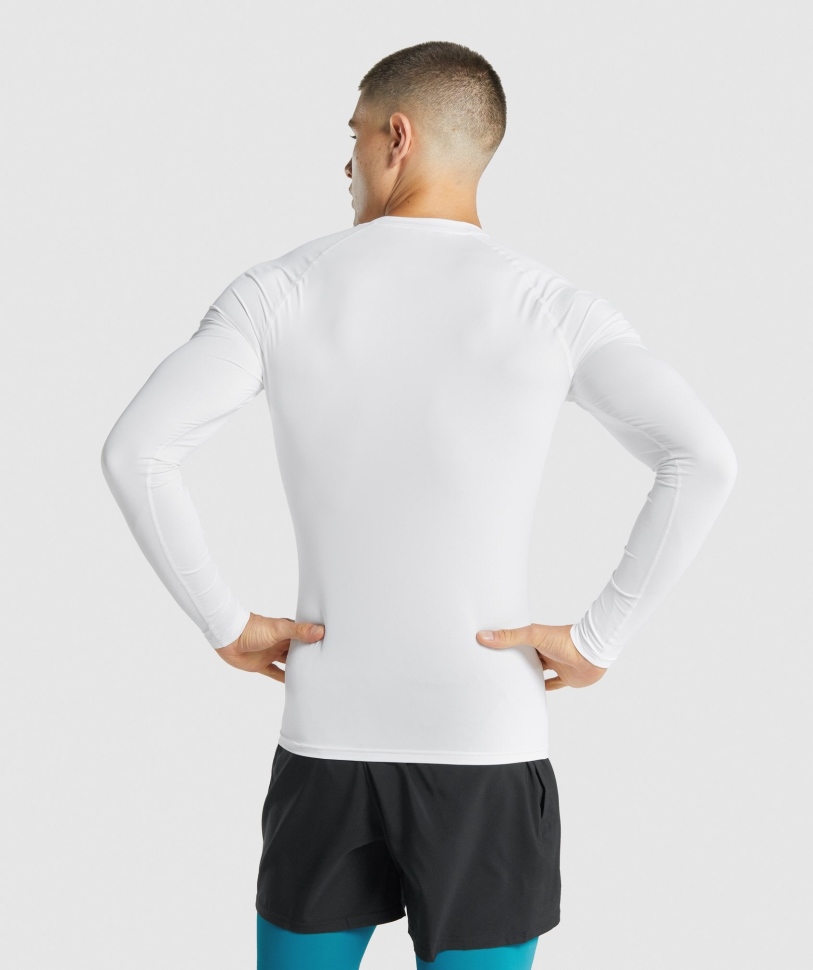 μακρυμάνικο μπλουζάκι Gymshark Element Baselayer λευκό
