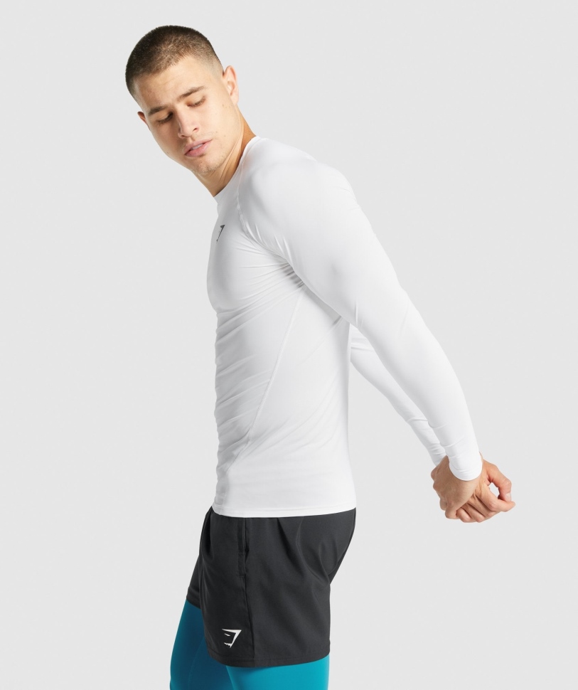 μακρυμάνικο μπλουζάκι Gymshark Element Baselayer λευκό