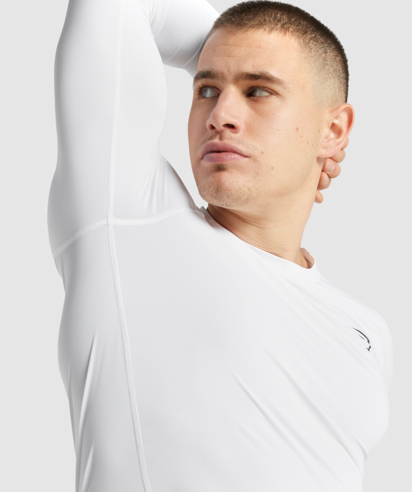 μακρυμάνικο μπλουζάκι Gymshark Element Baselayer λευκό