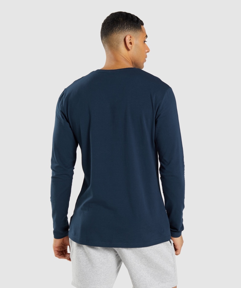 Gymshark απαραίτητο μακρυμάνικο T-shirt Navy