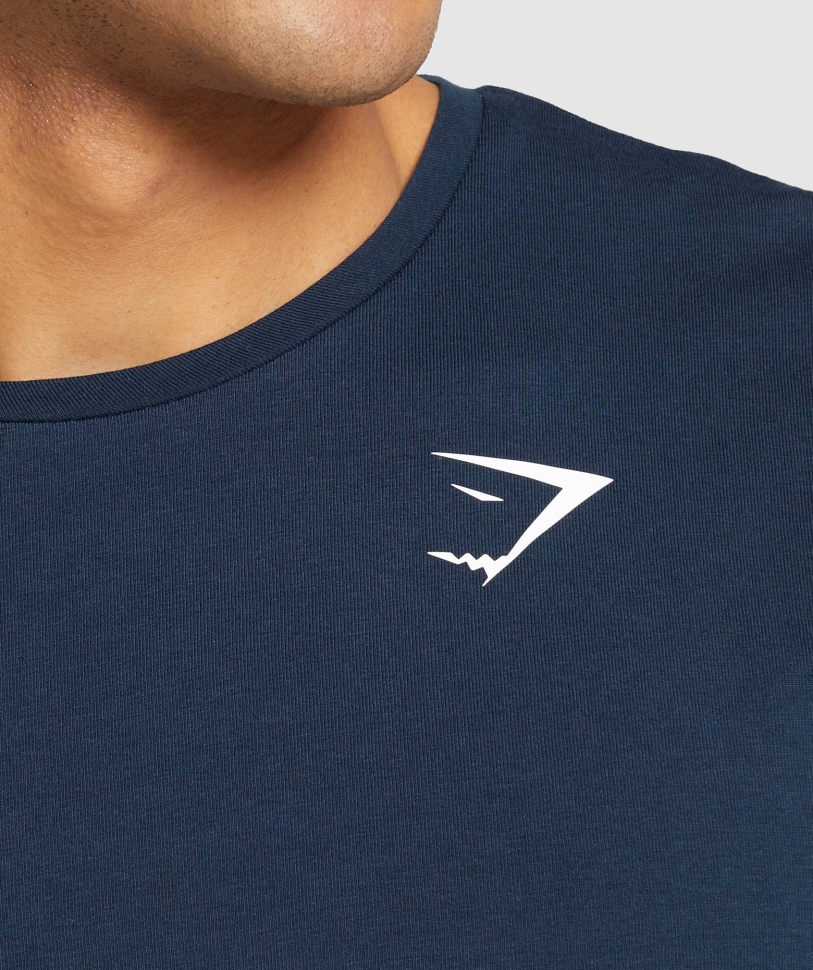 Gymshark απαραίτητο μακρυμάνικο T-shirt Navy